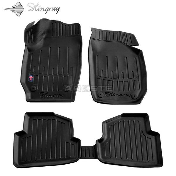 Kilimėliai "Stingray" 3D SKODA Fabia II 5J 2007-2014, 5 vnt. juodi /5020025 - Trilesta